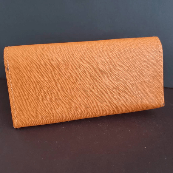 Tory Burch Eyeware Case Orange Leather‎ Hold Large Sunglasses or Eyeglasses - Picture 6 of 6